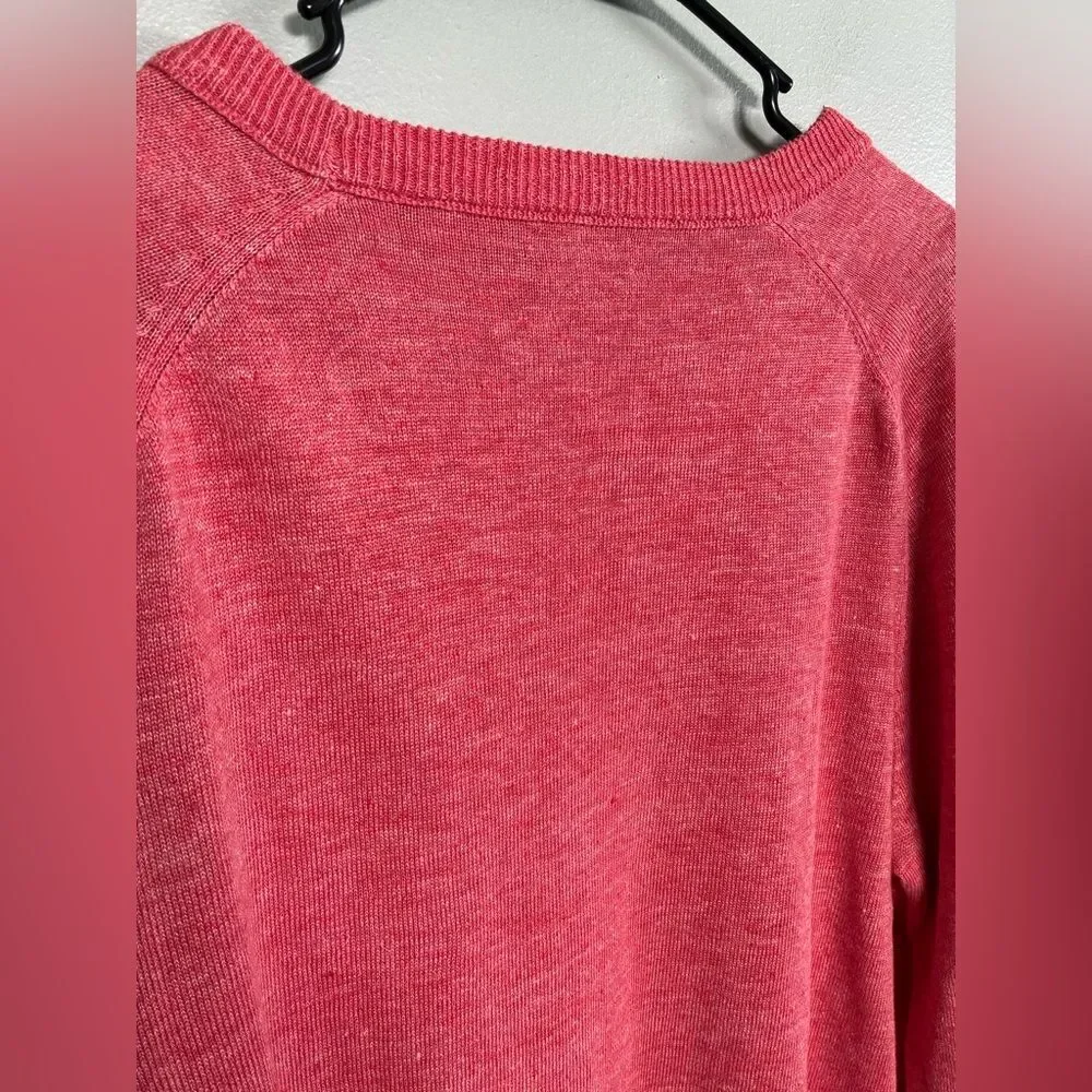 J. Crew - Cotton Linen Crewneck Sweater Heather Red Crewneck M L W XL College